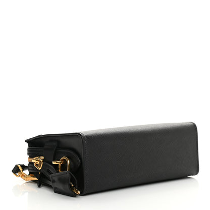Prada Saffiano Soft Calfskin Bandoliera Bag Black 4 of 11