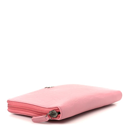 Chanel Lambskin Camellia Embossed Zip Around Organizer Wallet Pink 4 of 11
