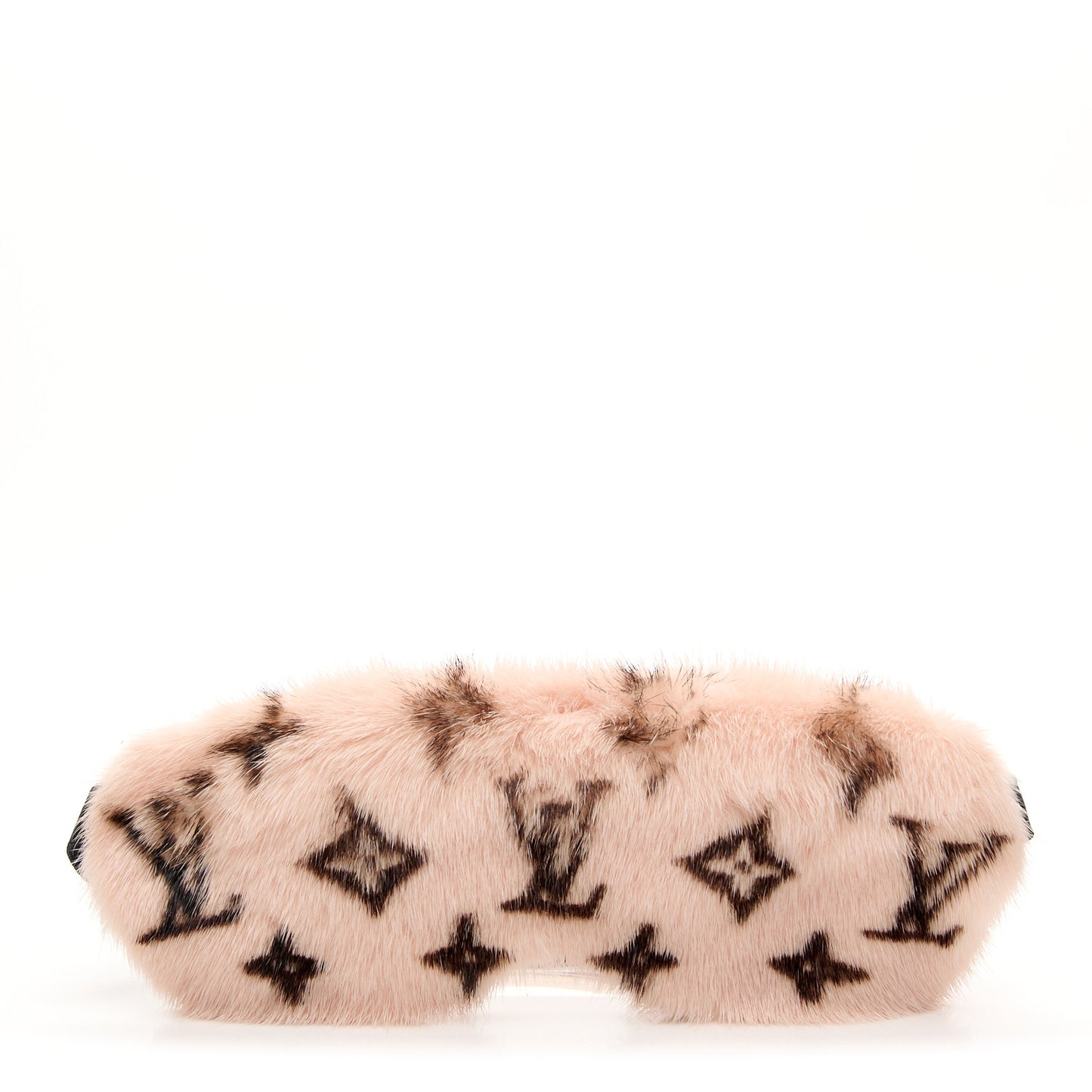 Monogram Mink Fur Sleep Mask Light Pink