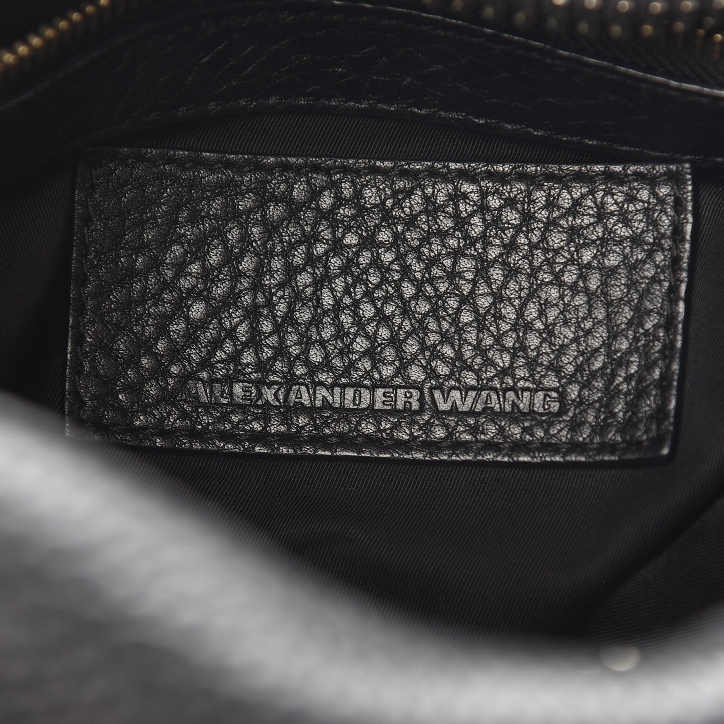 Pebbled Lambskin Rocco Black Pale Gold Hardware