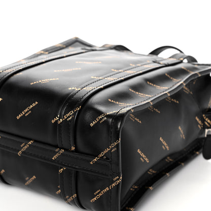 Balenciaga Calfskin Allover Logo XS Bazar Shopper Tote Black Gold 12 of 16