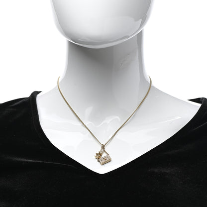 Chanel Metal Flap Bag Necklace Gold 2 of 7