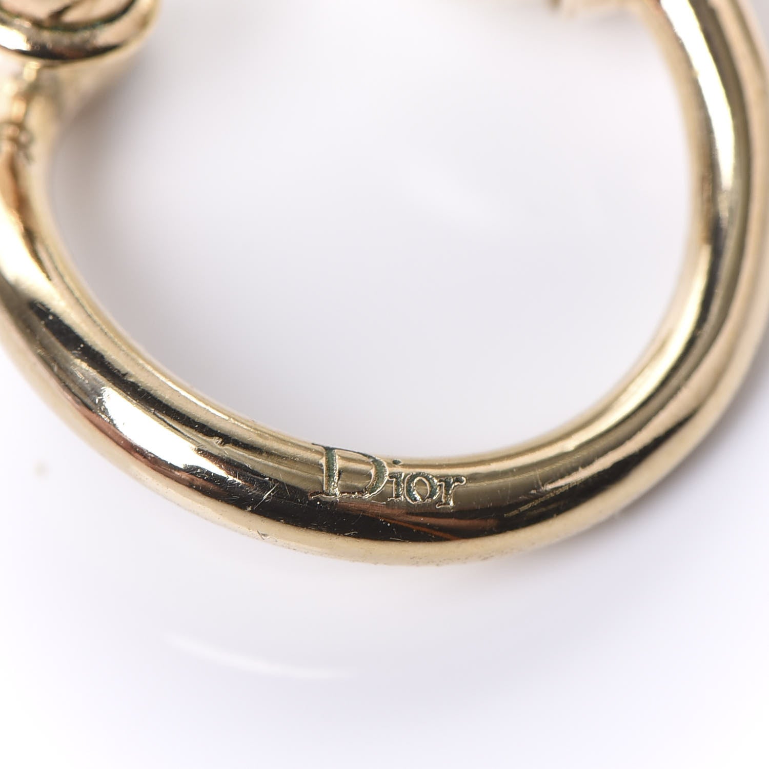 Christian Dior Pearl Hoop Earrings Gold 4 of 4