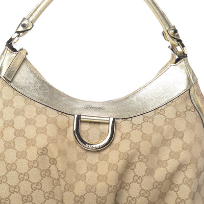 Gucci Monogram Large D Gold Hobo Gold 14 of 17