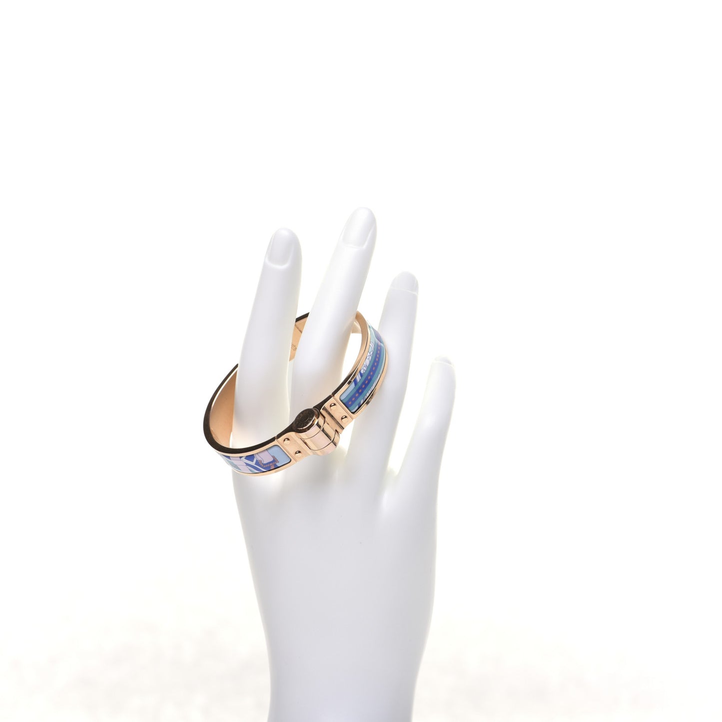 Enamel Printed Narrow Hinged Bracelet S