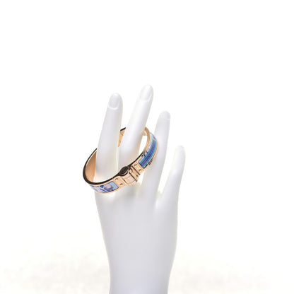 Hermes Enamel Printed Narrow Hinged Bracelet S 2 of 11