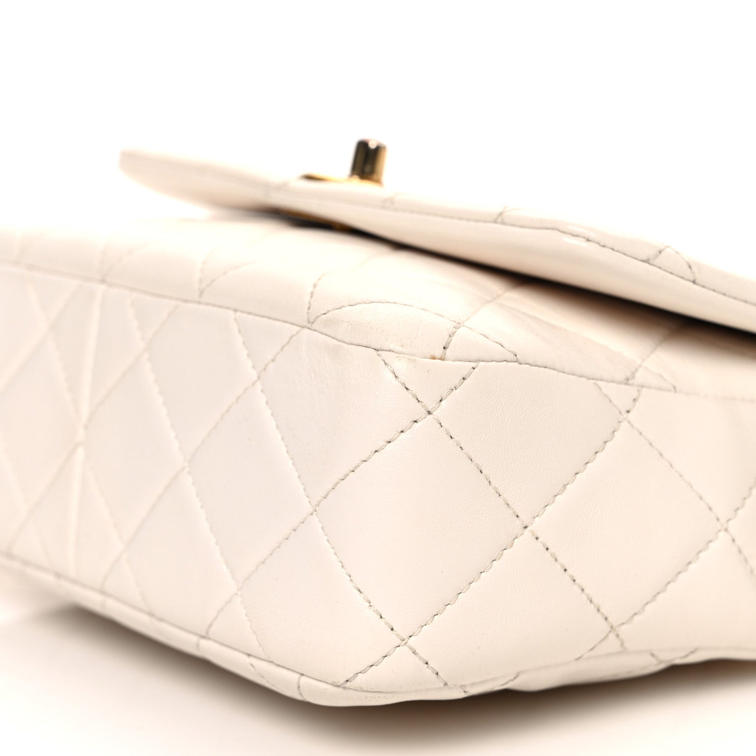Chanel Lambskin Quilted CC Chain Flap Bag White 10 of 14