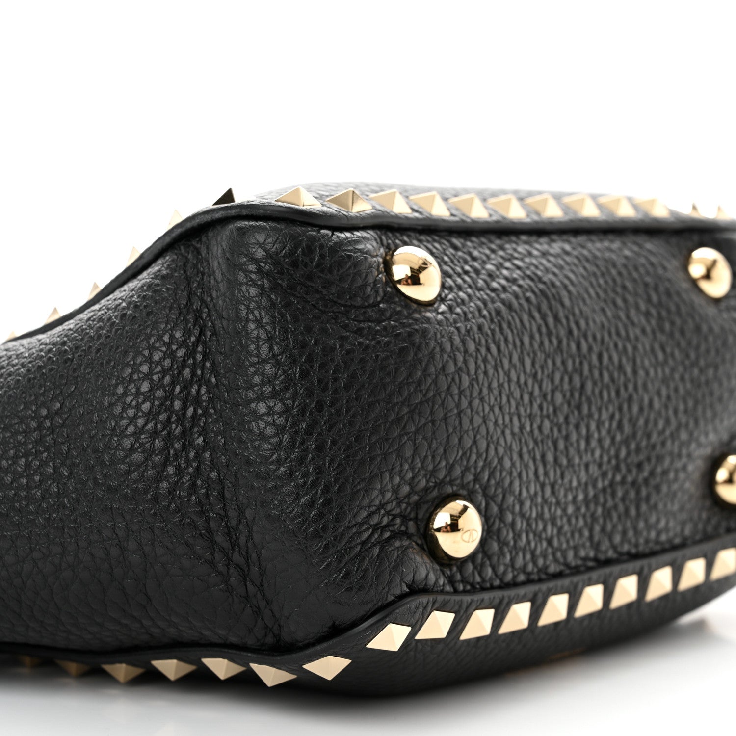 Valentino Garavani Pebbled Calfskin Mini Rockstud Tote Black 8 of 9