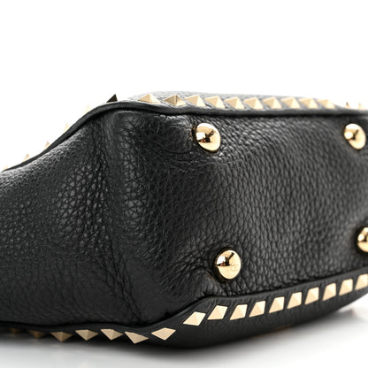 Valentino Garavani Pebbled Calfskin Mini Rockstud Tote Black 8 of 9
