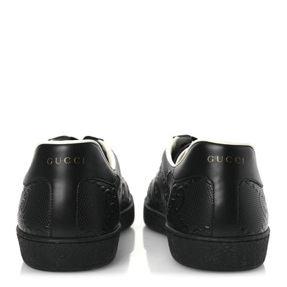 Gucci Calfskin GG Tennis Embossed Mens Ace Sneakers 13 Black 6 of 10