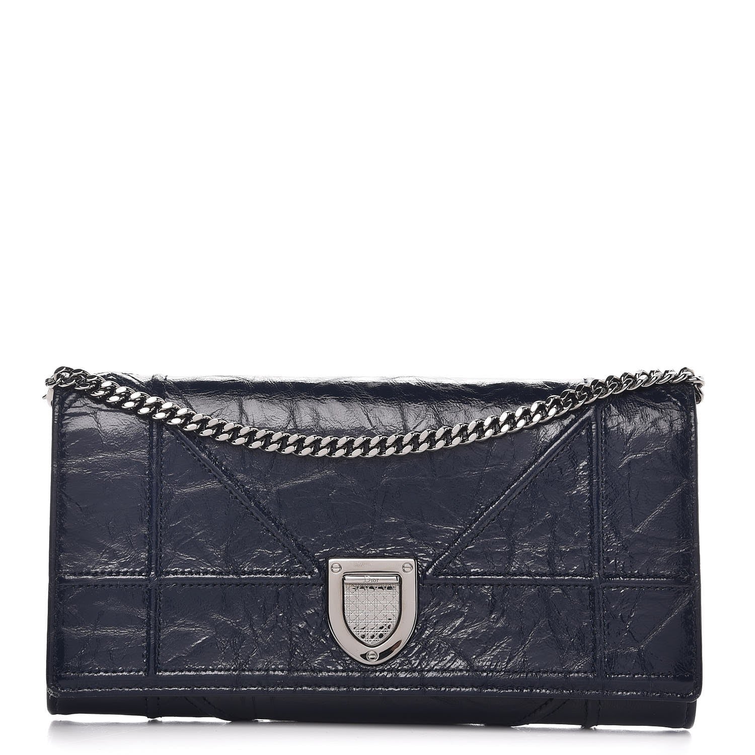 Christian Dior Lambskin Diorama Croisiere Wallet Dark Marine 1 of 10
