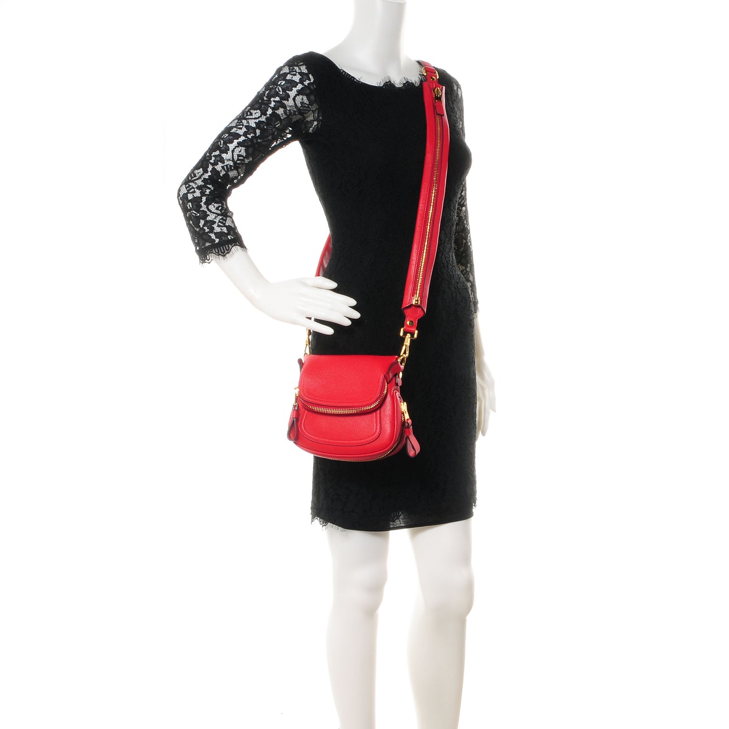 Calfskin Jennifer Mini Crossbody Bag Red Flame