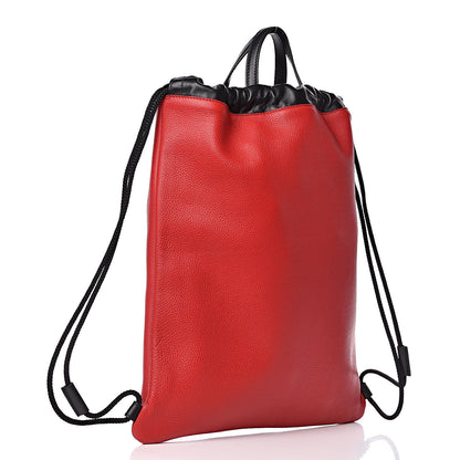 Gucci Calfskin Coco Capitan Logo Drawstring Backpack Hibiscus Red 3 of 9