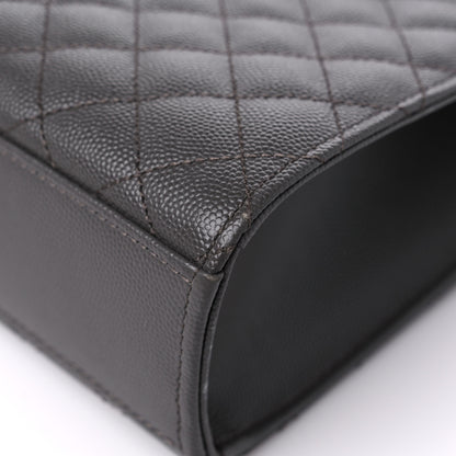Saint Laurent Grain De Poudre Textured Mixed Matelasse Large Triquilt Monogram Satchel Earth 9 of 13