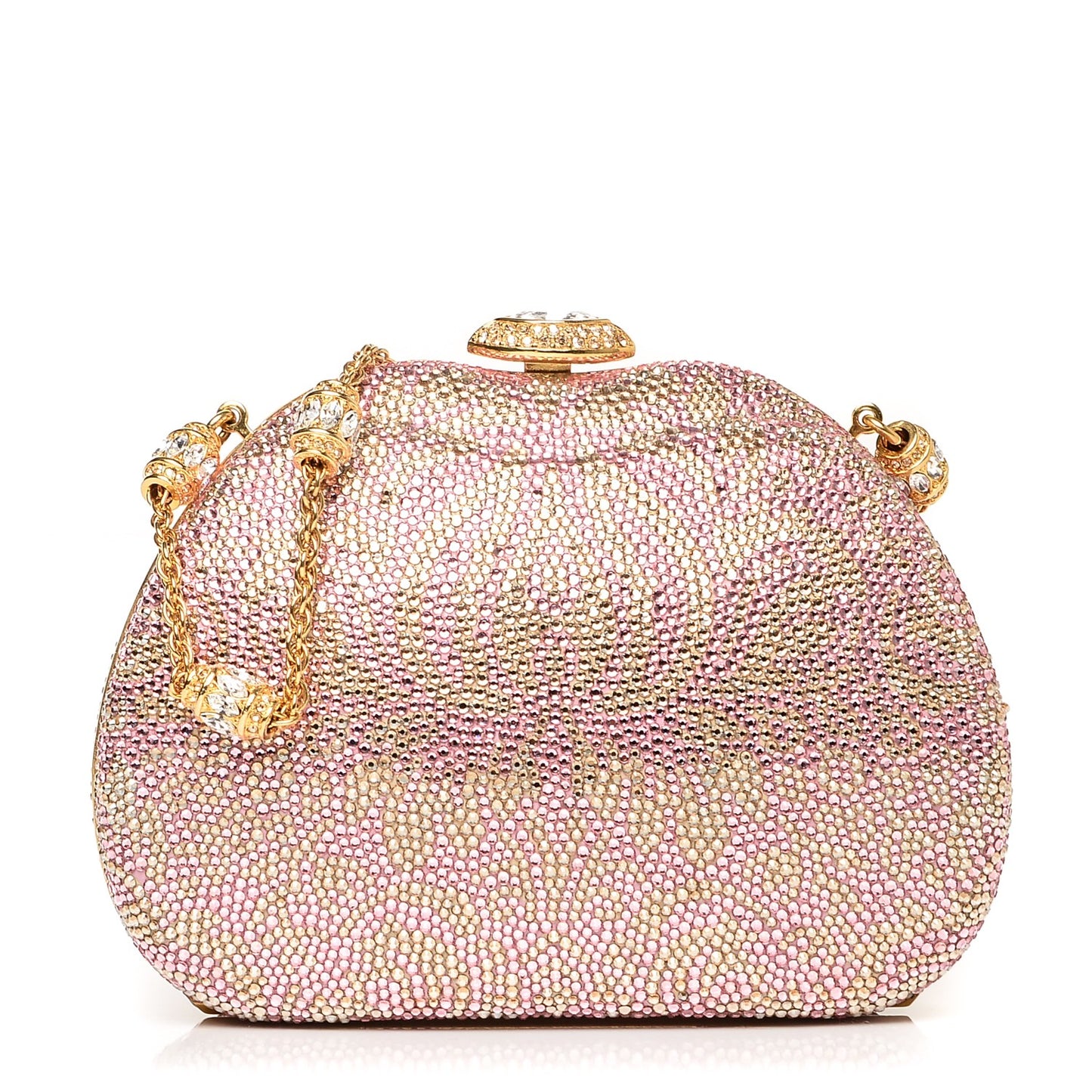 Swarovski Crystal Minaudière Clutch Pink Gold