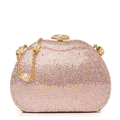 Judith Leiber Swarovski Crystal Minaudière Clutch Pink Gold 1 of 8