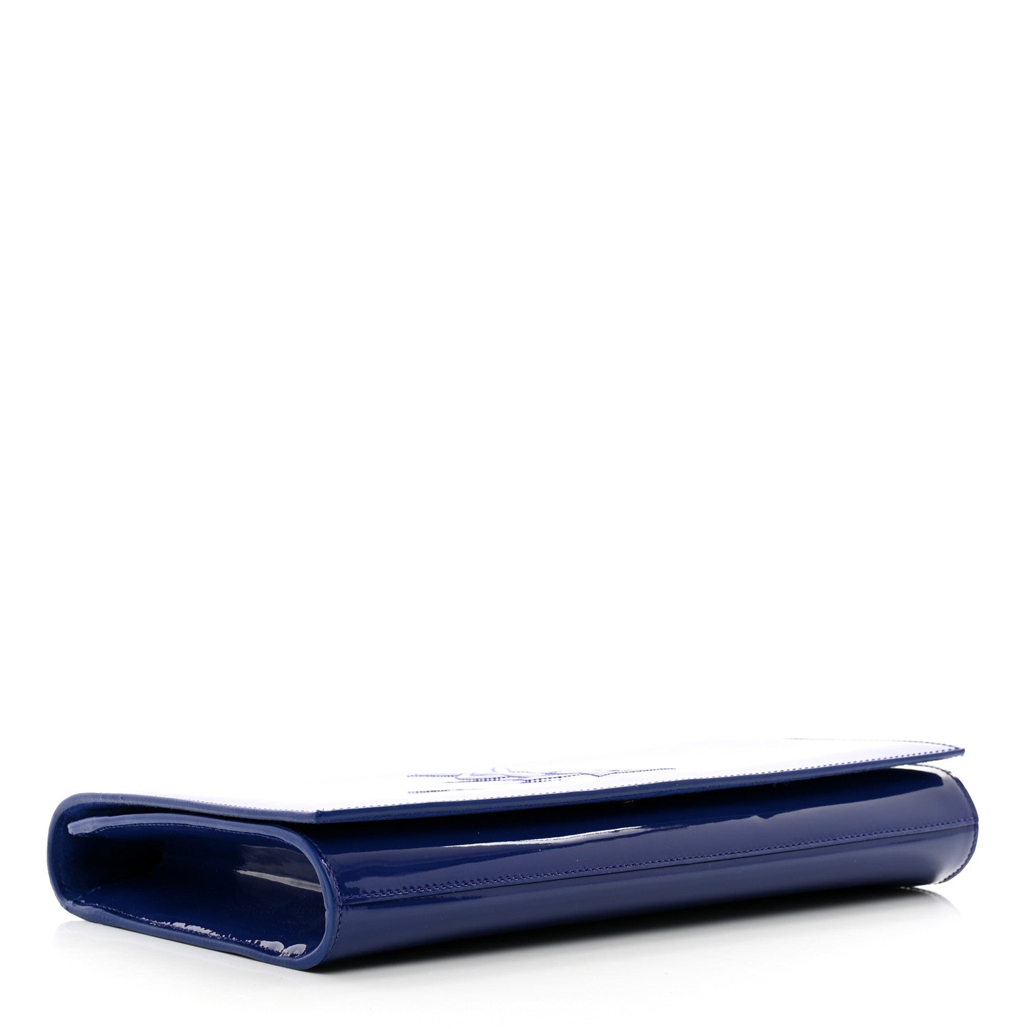 Saint Laurent Patent Calfskin Monogram Large Belle De Jour Clutch Royal Blue 4 of 8