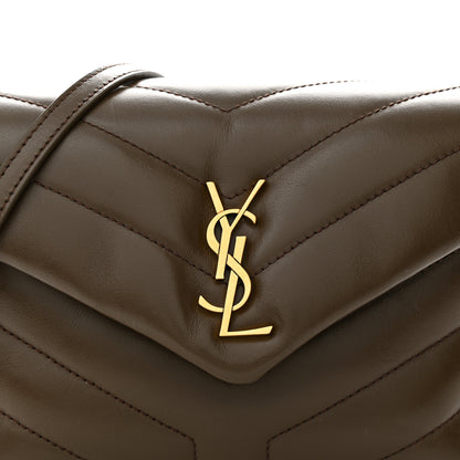 Saint Laurent Calfskin Y Quilted Monogram Toy Loulou Crossbody Bag Soil Brown 8 of 10
