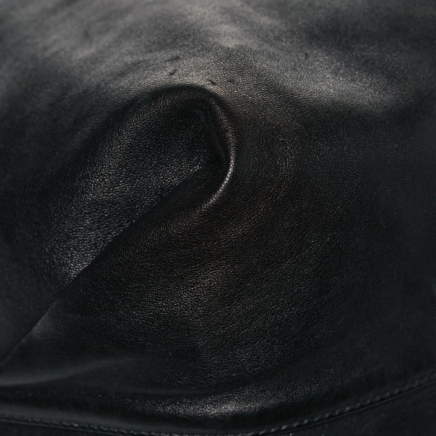 Lambskin Teddy Drawstring Bag Black