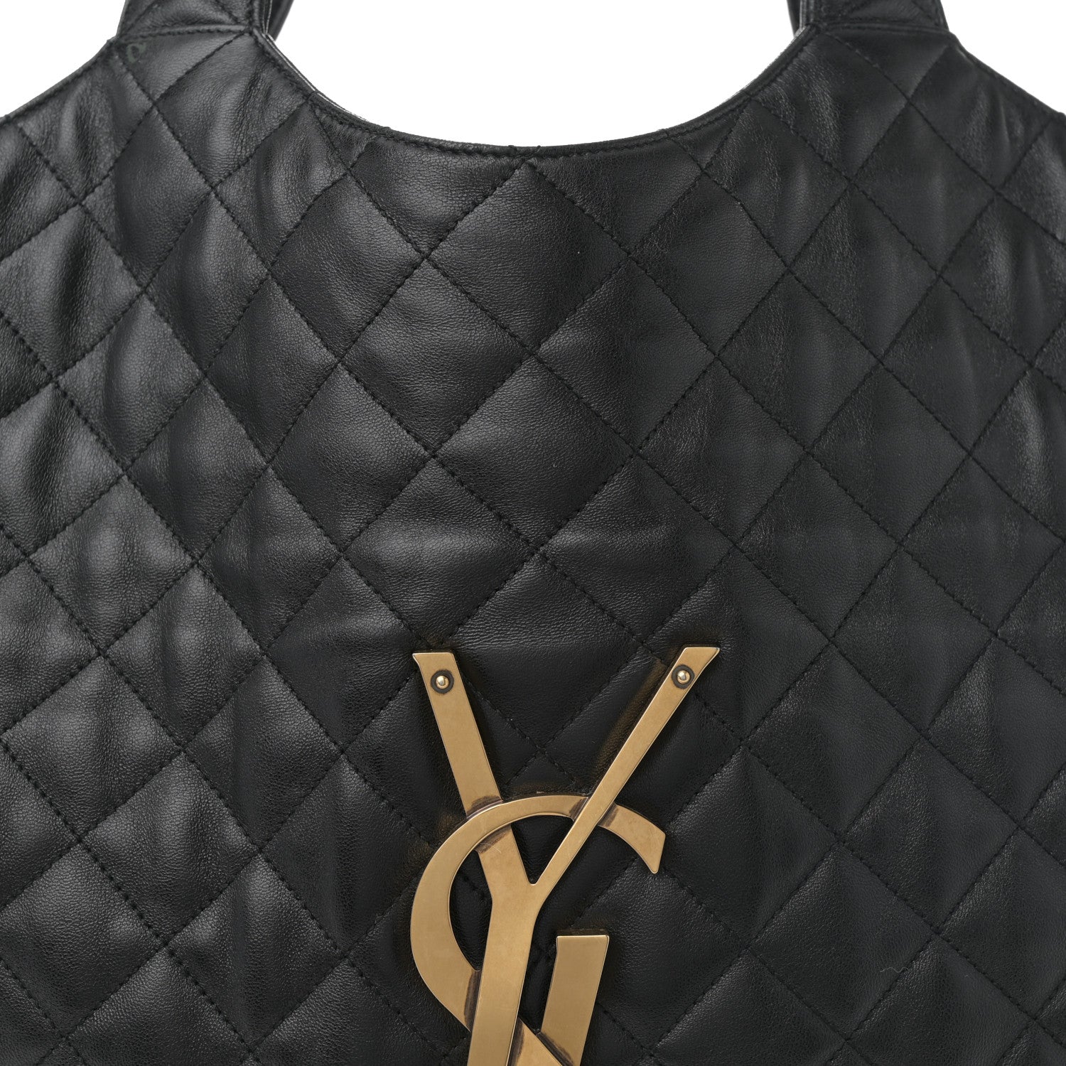 Saint Laurent Lambskin Quilted Maxi Icare Shopping Tote Black 17 of 23