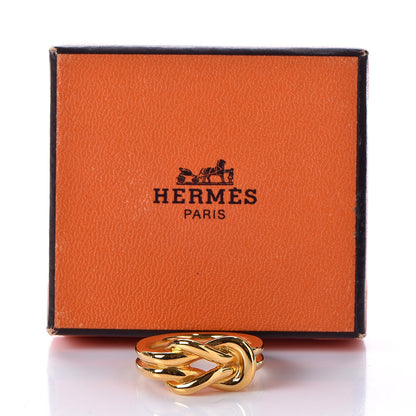Hermes Knot Scarf Ring Gold 5 of 5