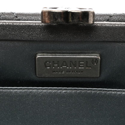 Chanel Iridescent Lambskin Crystal Quilted Clutch Dark Grey 6 of 7