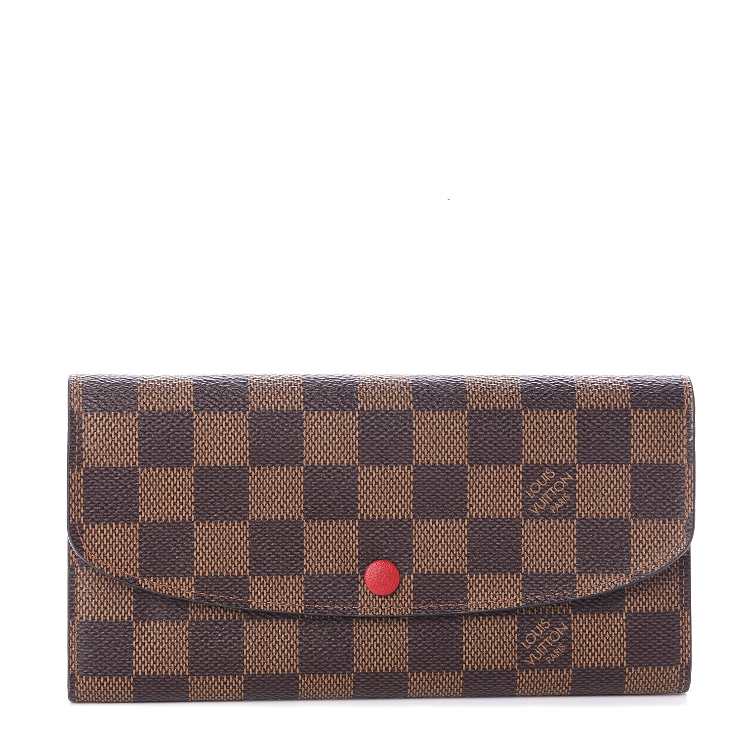 Louis Vuitton Damier Ebene Emilie Wallet Red 1 of 5