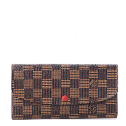 Louis Vuitton Damier Ebene Emilie Wallet Red 1 of 5