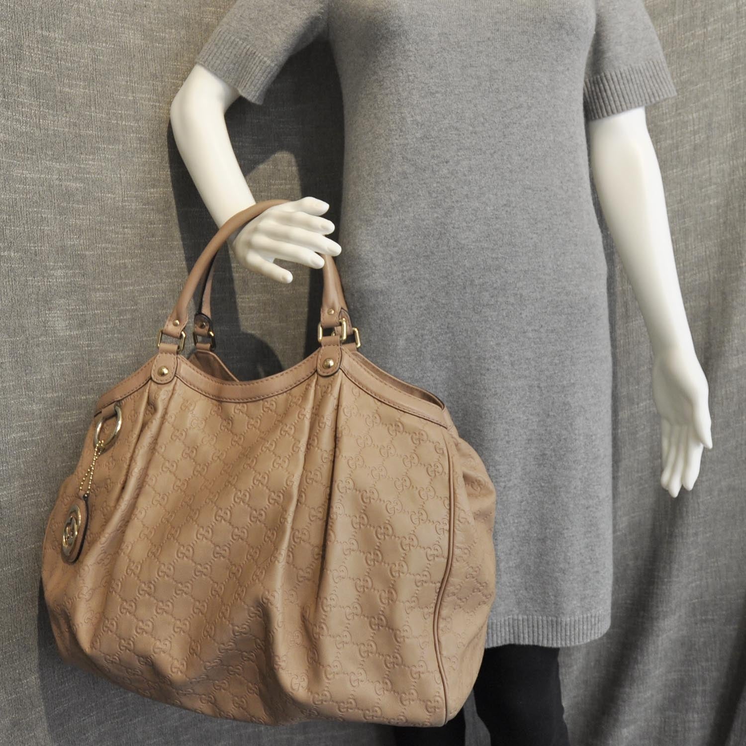 Gucci Guccissima Large Sukey Tote Winter Rose 3 of 10