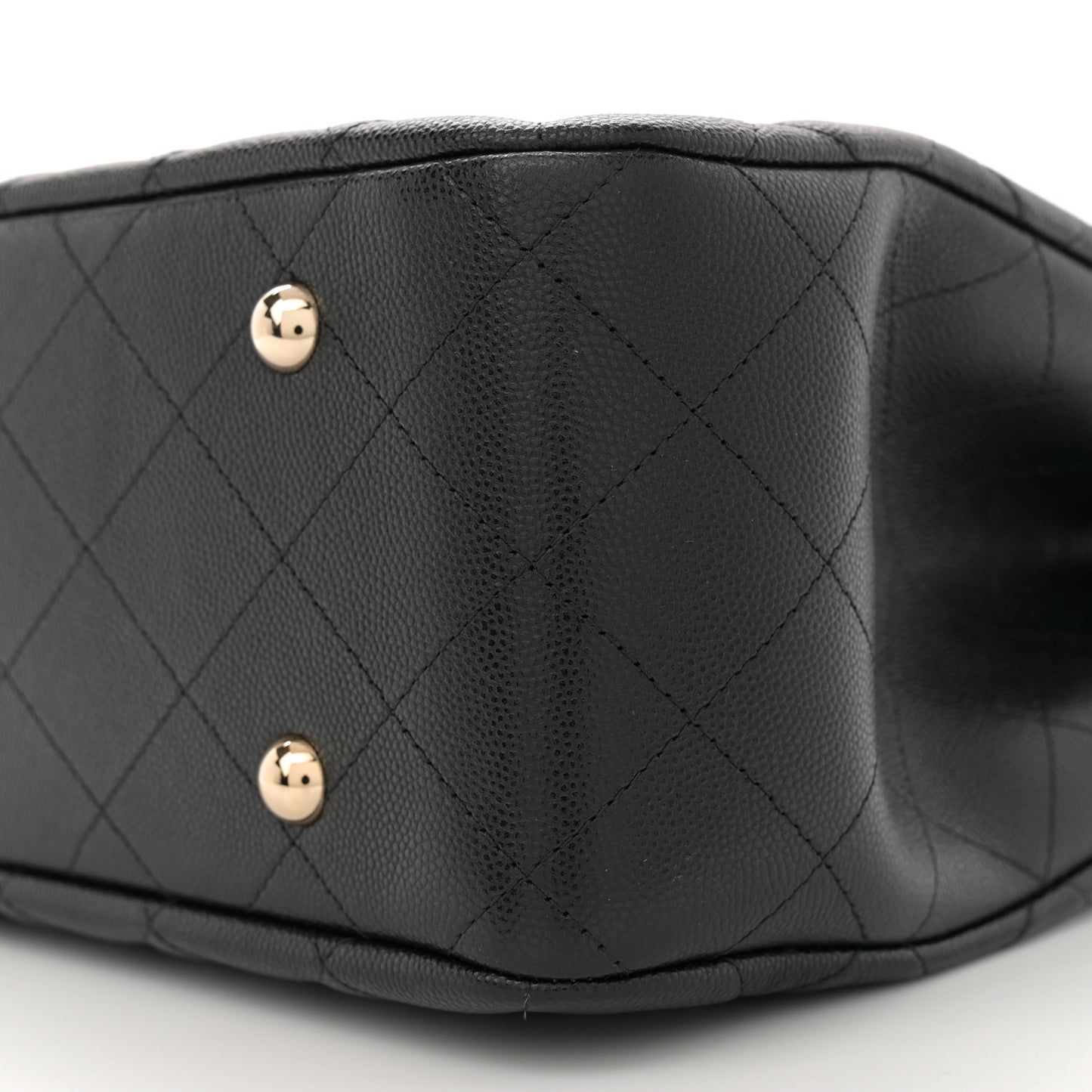 Caviar Quilted Large Shopping Tote Black