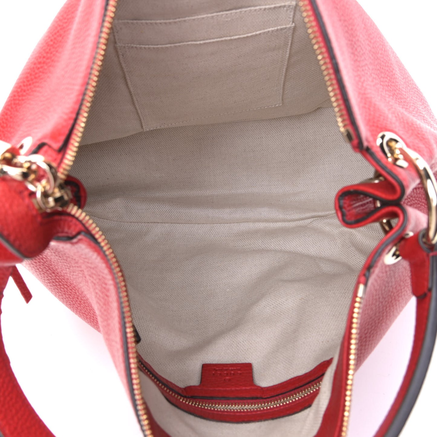 Pebbled Calfskin Large Soho Hobo Tabasco Red