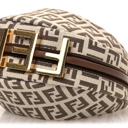 Fendi Fabric Jacquard FF 1974 Nano Fendigraphy Hobo Charm Beige 10 of 10