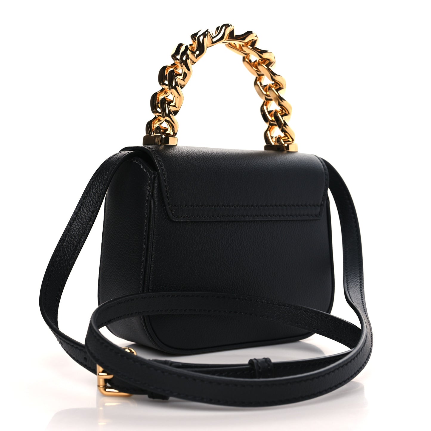 Grained Calfskin Mini La Medusa Bag Black