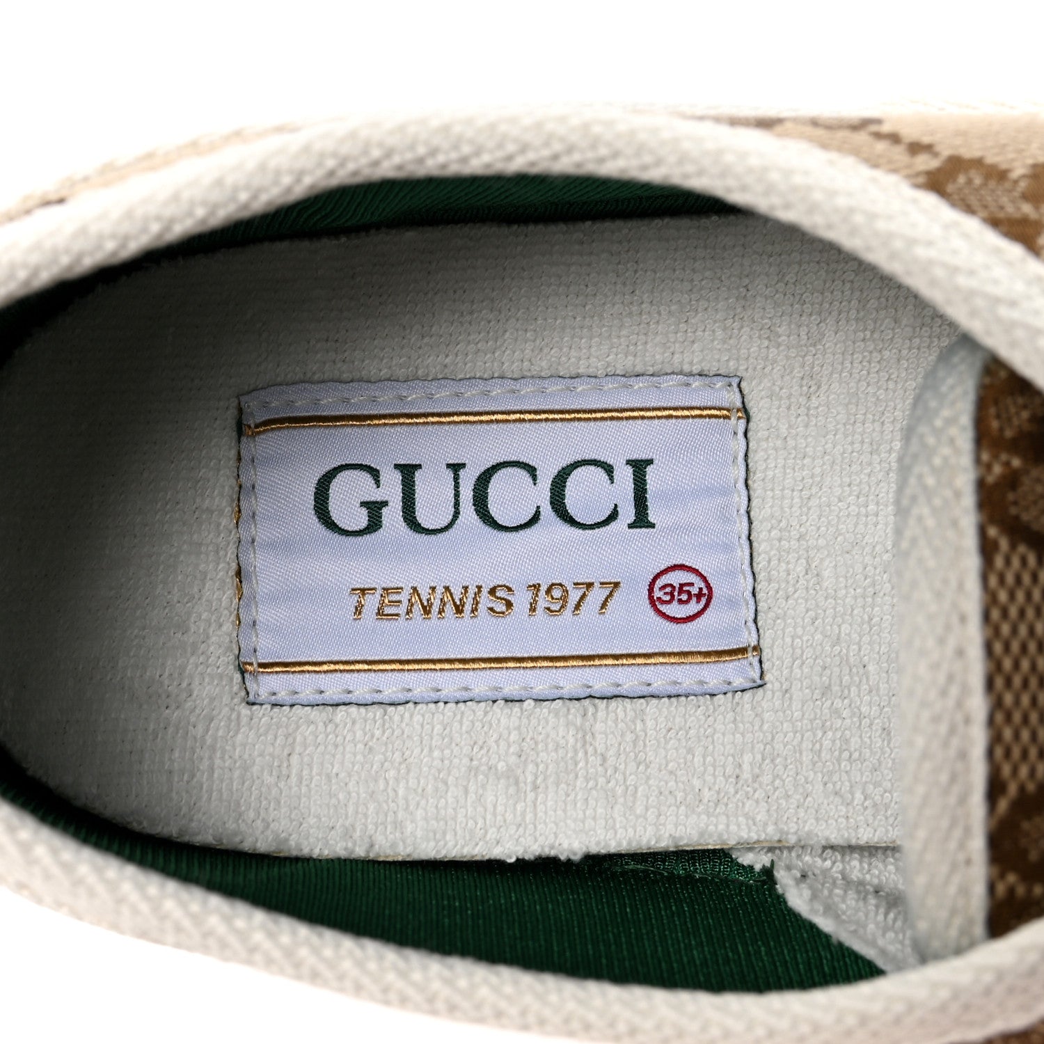 Gucci GG Monogram Womens 1977 Tennis Sneakers 35.5 Beige Ebony Mystic White 8 of 8