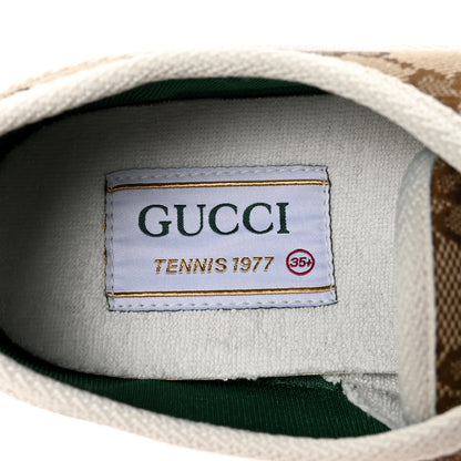 Gucci GG Monogram Womens 1977 Tennis Sneakers 35.5 Beige Ebony Mystic White 8 of 8