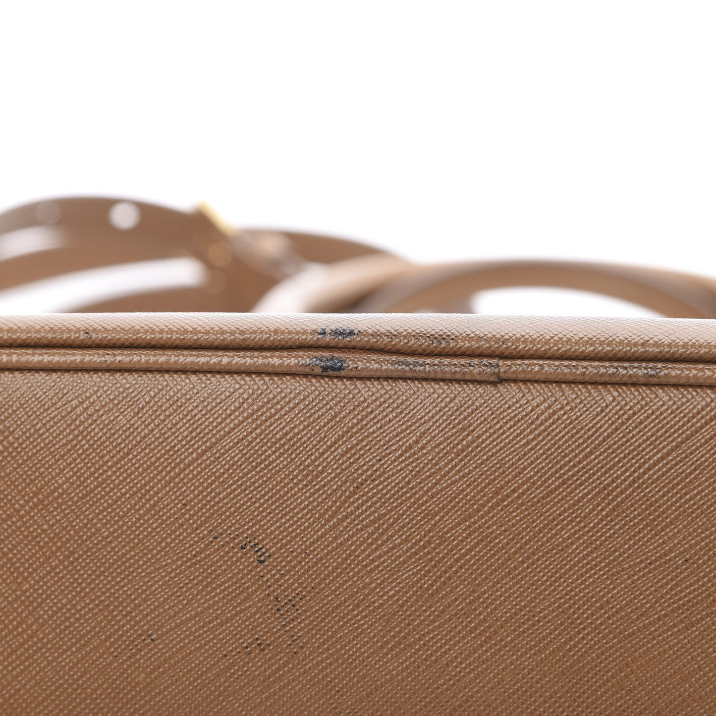 Saffiano Small Galleria Double Zip Tote Caramel