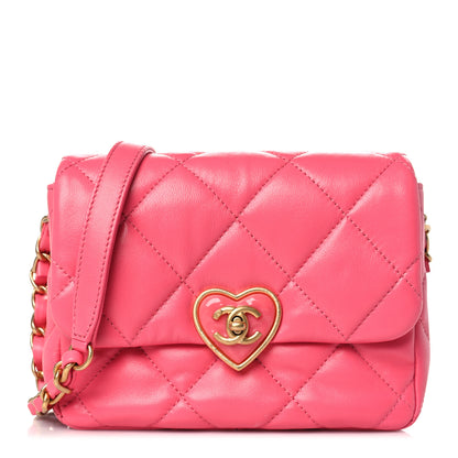 Chanel Lambskin Plexiglass Quilted Coco Love Mini Flap Pink 1 of 9