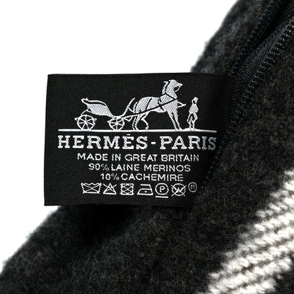 Hermes Wool Cashmere Avalon Pillow PM Ecru Gris Fonce 3 of 3