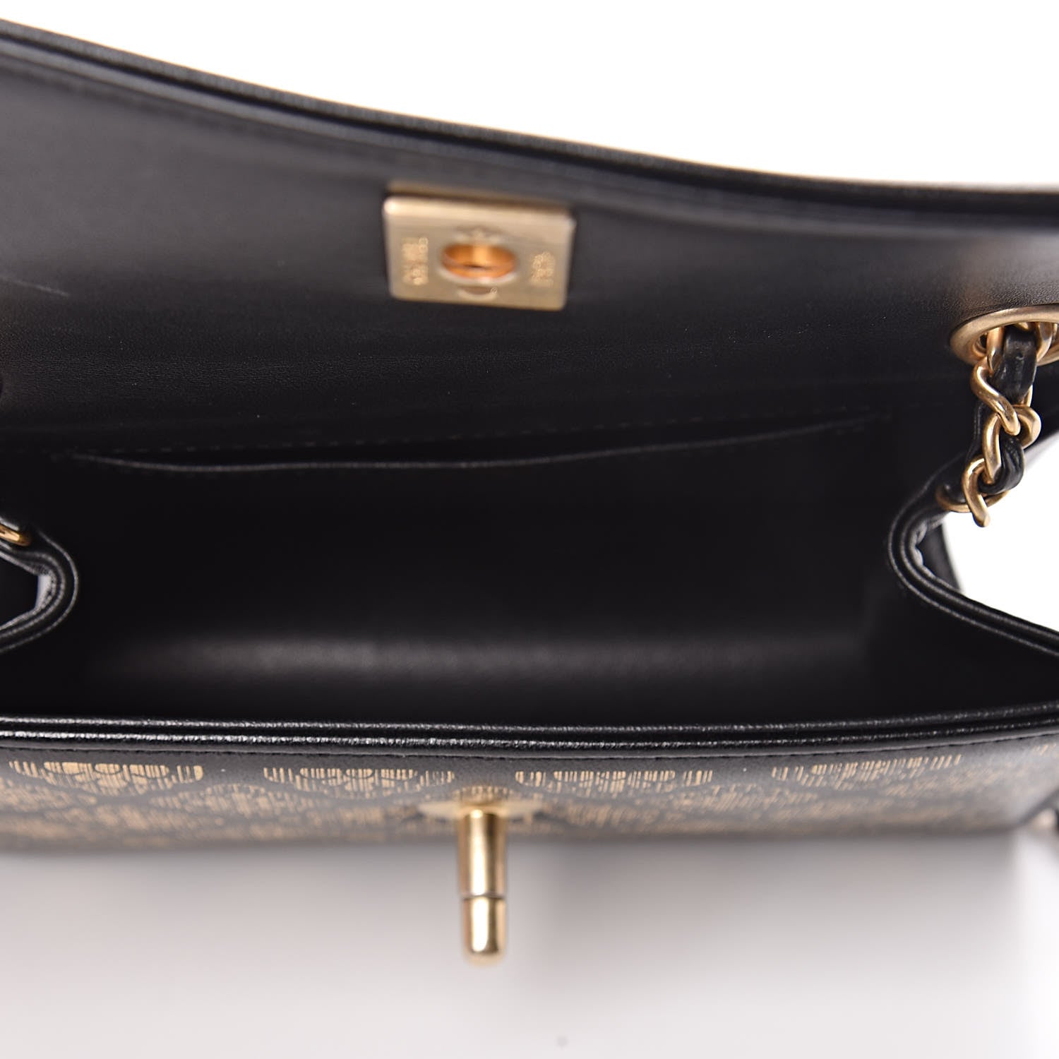 Chanel Lambskin Painted Mini Flap Black Gold 5 of 11