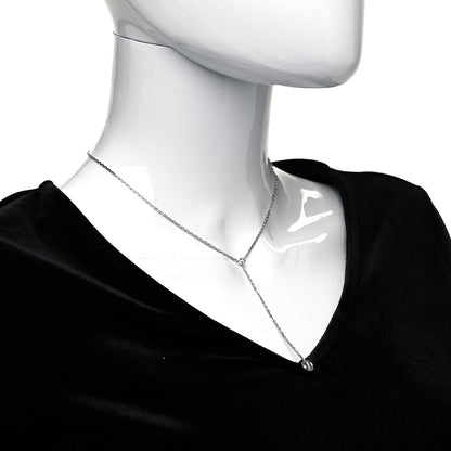 Cartier 18K White Gold Diamond LOVE Drop Necklace 2 of 5