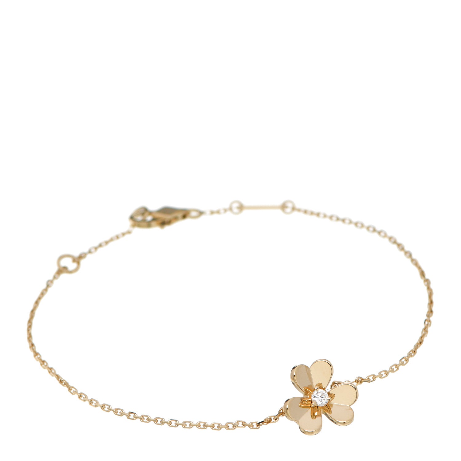 Van Cleef & Arpels 18K Yellow Gold Diamond Mini Frivole Bracelet 1 of 6