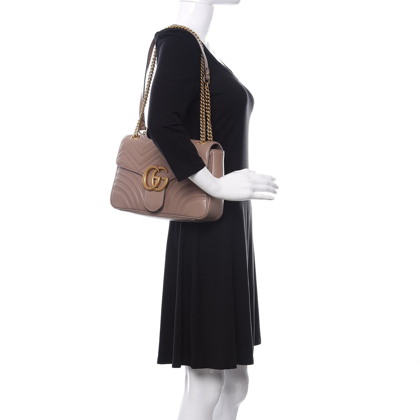 Calfskin Matelasse Medium GG Marmont Shoulder Bag Porcelain Rose