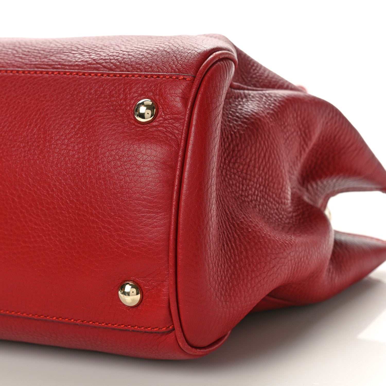 Gucci Pebbled Calfskin Medium Bamboo Shopper Tote Red 10 of 10