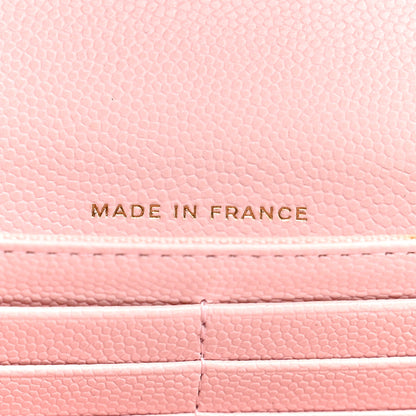 Chanel Caviar Quilted Large Gusset Flap Wallet Light Pink 8 of 10