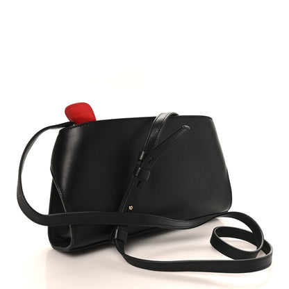 Salvatore Ferragamo Calfskin Mini Hug Crossbody Bag Black Flame Red 2 of 9