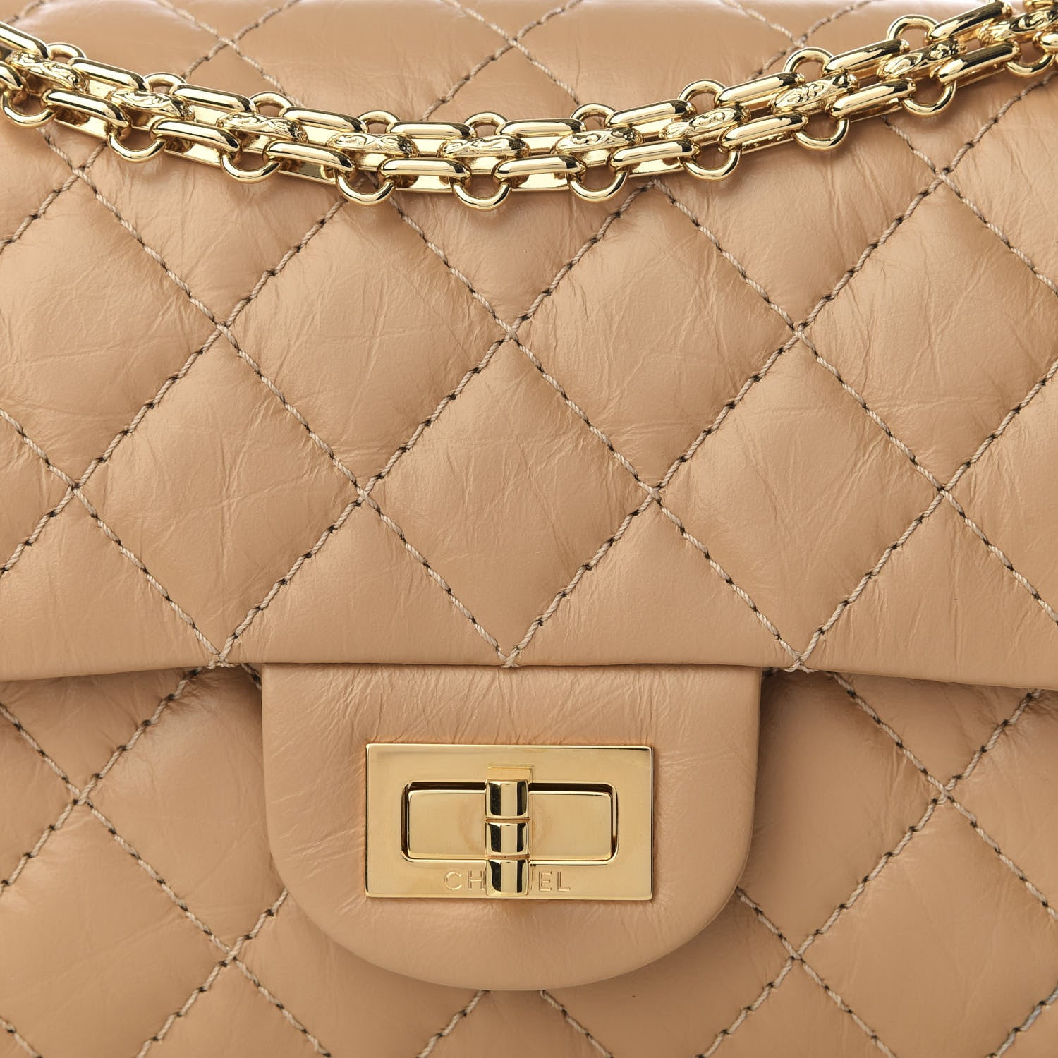 Chanel Aged Calfskin Quilted 2.55 Reissue Mini Flap Beige 9 of 9