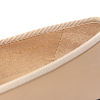 Chanel Lambskin Cap Toe CC Ballerina Flats 35.5 Beige Black 7 of 10