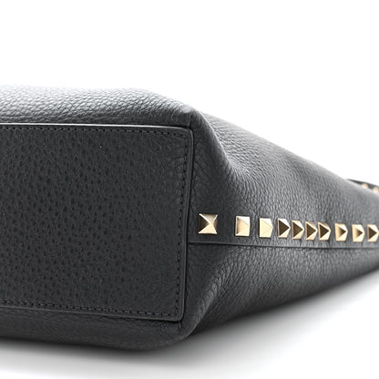 Valentino Garavani Grained Calfskin Small Rockstud Flip Lock Tote Black Rose Quartz 11 of 11