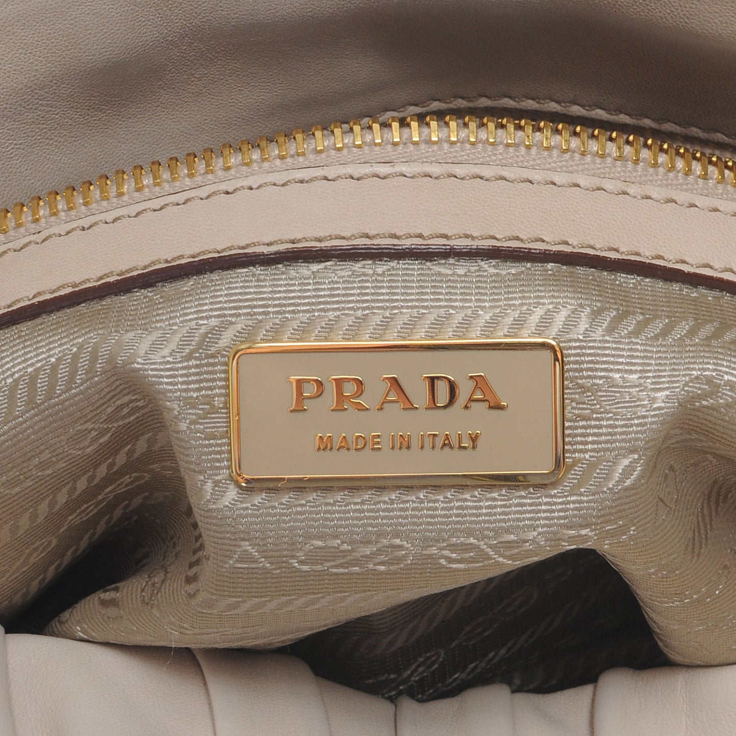 Nappa Leather Gaufre Tote Beige