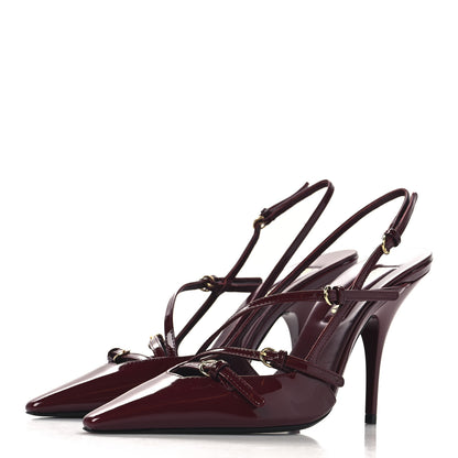 Miu Miu Vernice Buckle Slingback Pumps 37.5 Porpora 4 of 9